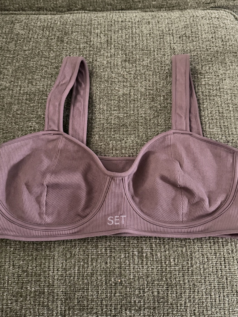 SET Active Ribbed Underwire Bralette in Mauve